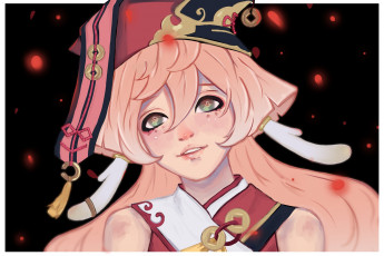 Картинка аниме genshin+impact девочка лицо шапка