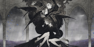 Картинка аниме ангелы +демоны девушка