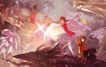 обоя аниме, card captor sakura, сакура, собирательница, карт