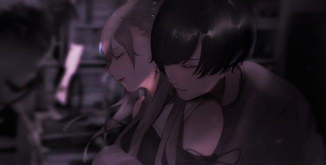 Обои картинки фото аниме, unknown,  другое , девочки, лица