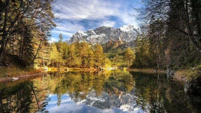 Обои картинки фото природа, реки, озера, горы, лес, река, отражение