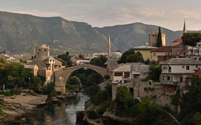 Обои картинки фото города, мостар , босния и герцеговина, мост