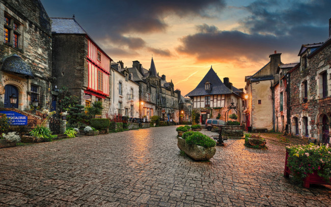 Обои картинки фото rochefort-en-terre, bretagne, france, города, - улицы,  площади,  набережные