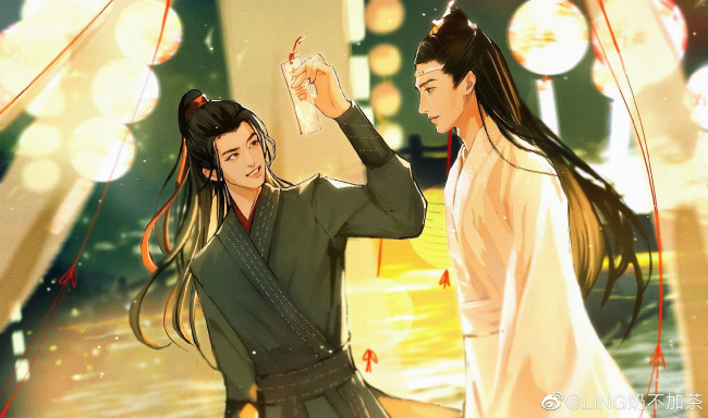 Обои картинки фото рисованное, кино,  мультфильмы, вэй, усянь, лань, ванцзи, талисман