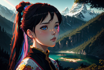 Картинка аниме пейзажи +природа нейросети графика нейроарт ai art нейронные сети рисунки нейро искусство