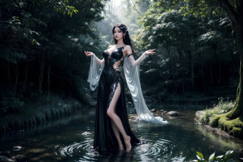 Картинка фэнтези девушки нейросети графика нейроарт ai art нейронные сети рисунки нейро искусство