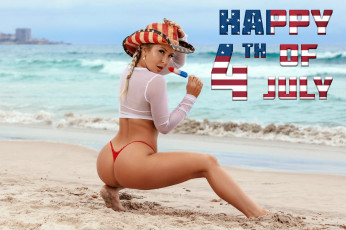 Картинка девушки -+блондинки +светловолосые блондинка море песок стринги шляпа надпись