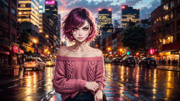 Картинка аниме город +улицы +интерьер +здания нейросети графика нейроарт ai art нейронные сети рисунки нейро искусство