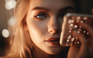 Картинка девушки -+лица +портреты макияж серые глаза