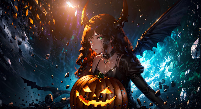 Обои картинки фото аниме, магия,  колдовство,  halloween, нейросети, графика, нейроарт, ai, art, нейронные, сети, рисунки, нейро, искусство