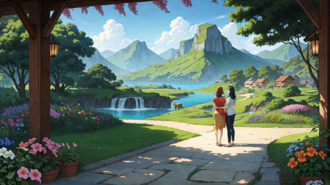 Обои картинки фото аниме, пейзажи,  природа, нейросети, графика, нейроарт, ai, art, нейронные, сети, рисунки, нейро, искусство