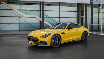 Картинка mercedes-amg+gt+43+coupe+2024 автомобили mercedes-benz mercedes amg gt43 coupe жeлтый купе мерседес