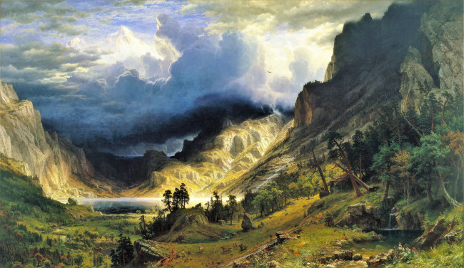 Обои картинки фото albert bierstadt, рисованное, живопись, пейзаж
