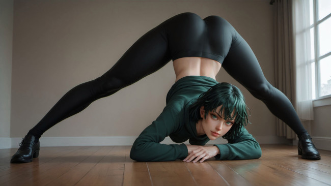 Обои картинки фото 3д графика, люди , people, девушка, арт, фитнесс, ии, поза, 2к