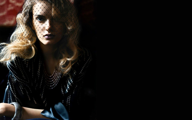 Обои картинки фото девушки, lily donaldson, блондинка, лицо, вуаль, блузка