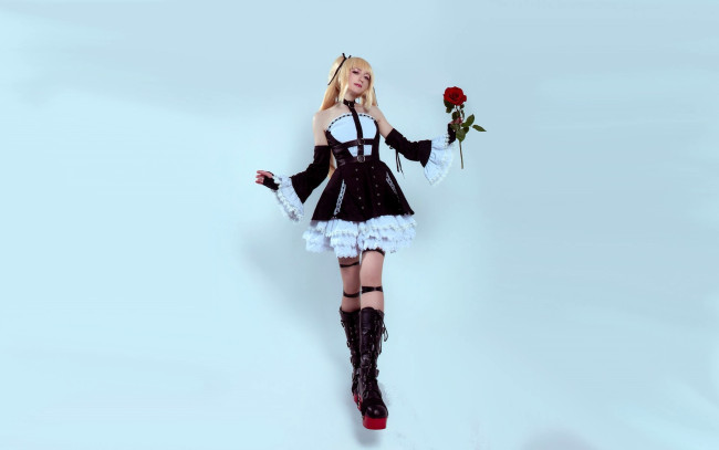 Обои картинки фото девушки, momo, образ, косплей, наряд, костюм, роза