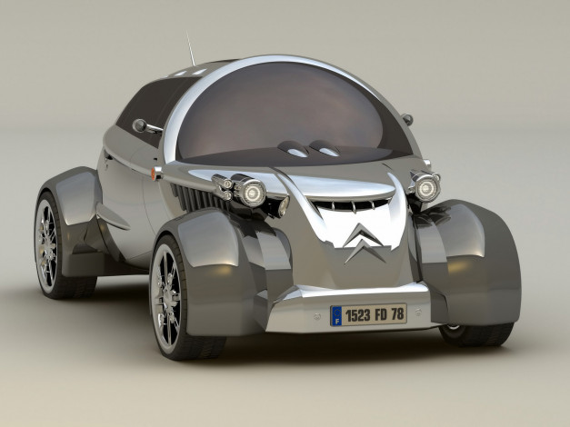 Обои картинки фото 2008, citroen, 2cv, concept, design, by, david, portela, автомобили, 3д