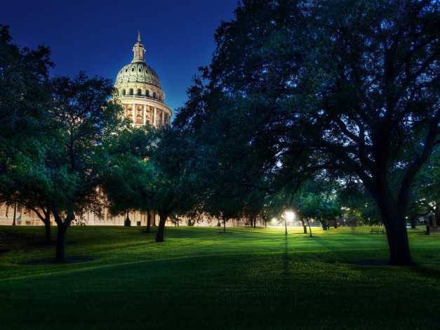 Обои картинки фото the, capitol, on, night, города, вашингтон, сша