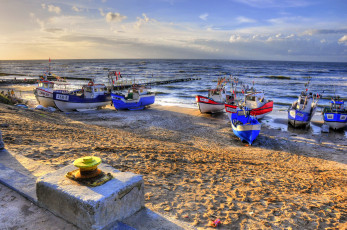 Картинка польша postomino корабли катера море лодки