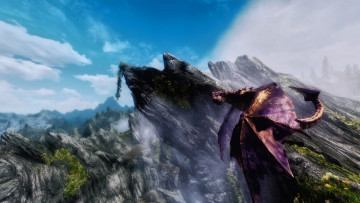 Картинка the elder scrolls skyrim видео игры дракон