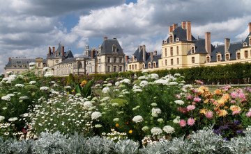 Картинка франция иль де франс фонтенбло города дворцы замки крепости парк аллея цветы дворцовый комплекс