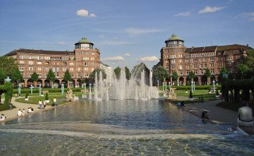 Картинка германия баден вюртемберг мангейм города дворцы замки крепости парк дворец фонтаны