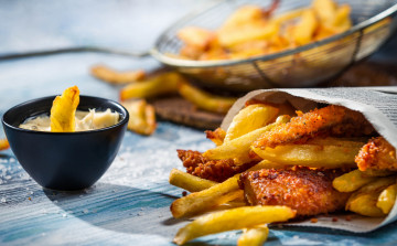 Картинка еда вторые блюда соус фри картофель рыба