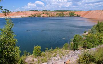 Картинка природа реки озера карьер озеро