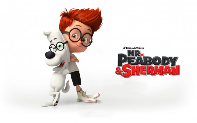 Обои картинки фото mr, peabody, sherman, приключения, мистера, пибоди, шермана, мультфильмы, очки, собака, мальчик