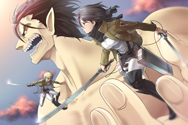 Обои картинки фото shingeki, no, kyojin, аниме