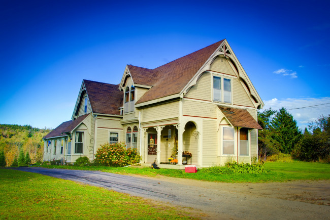 Обои картинки фото канада, луненберг, города, здания, дома, улица, деревья