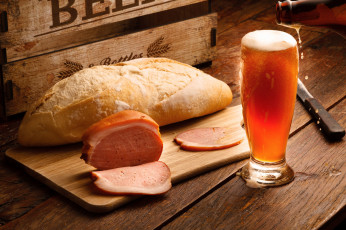 Картинка еда разное ветчина пиво хлеб