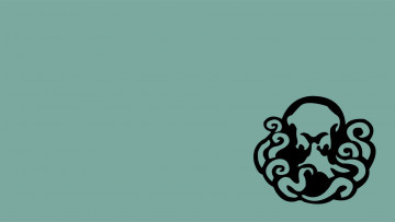 обоя рисованные, минимализм, восьминог