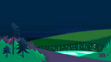 Картинка векторная+графика природа медведи лето лес