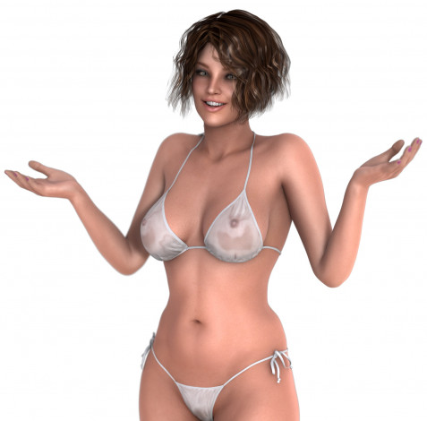 Обои картинки фото 3д графика, люди , people, девушка, улыбка, взгляд