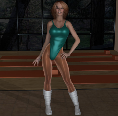 Обои картинки фото 3д графика, люди , people, девушка, взгляд, купальник