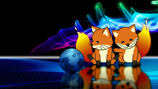 Обои картинки фото компьютеры, mozilla firefox, лисички