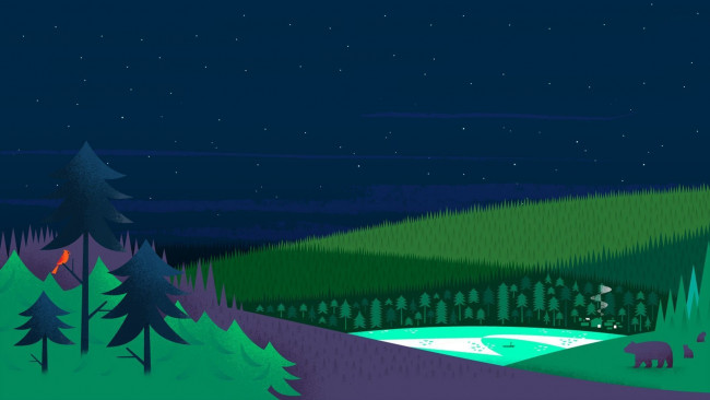 Обои картинки фото векторная графика, природа, медведи, лето, лес