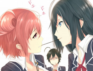 Картинка аниме oreimo парень палочки девушки арт