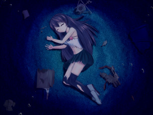 Картинка аниме kantai+collection kantai collection kisaragi ночь песок обломки kancolle tagme artist арт девушка