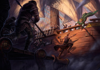 Картинка фэнтези люди корабль парни мужчины