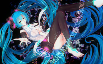 Картинка аниме vocaloid hatsune miku append bakanoe арт девушка
