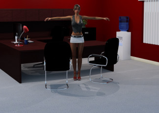 Картинка 3д+графика люди+ people девушка взгляд фон