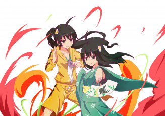 Картинка аниме bakemonogatari девушки