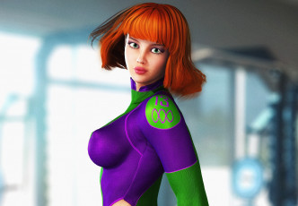 Картинка 3д+графика люди+ people девушка взгляд фон