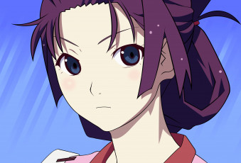 Картинка аниме bakemonogatari фон взгляд девушка