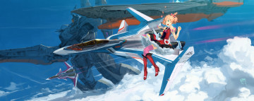 обоя аниме, macross delta, девушка