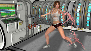 Картинка 3д+графика фантазия+ fantasy девушка взгляд фон