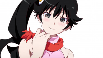 Картинка аниме bakemonogatari фон взгляд девушка