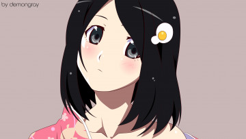 Картинка аниме bakemonogatari фон взгляд девушка
